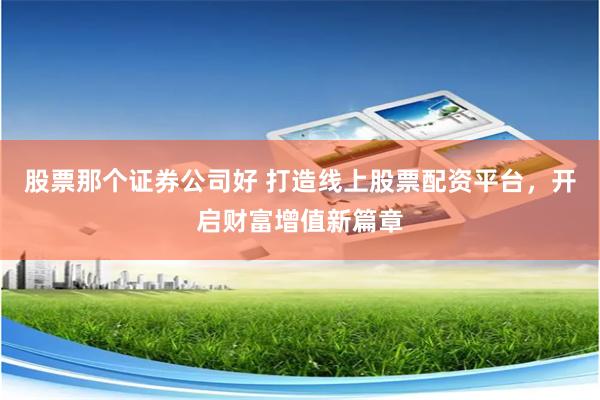 股票那个证券公司好 打造线上股票配资平台,开启财富增值新篇章